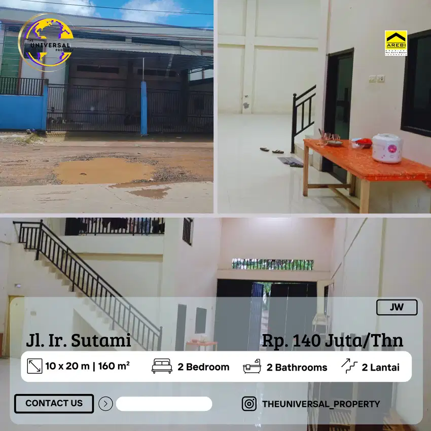 Disewakan Gudang 2LT Poros Ir. Sutami Makassar Siap Pakai Strategis