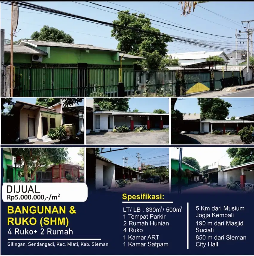 TANAH SHM PEKARANGAN  BONUS RUMAH TINGGAL DAN RUANG USAHA