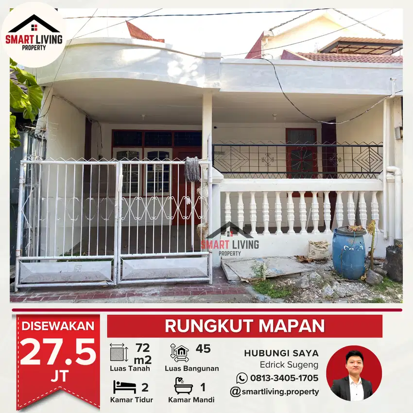 Disewakan Cepat Butuh Uang Rumah Siap Huni 2 kamar Rungkut Surabaya