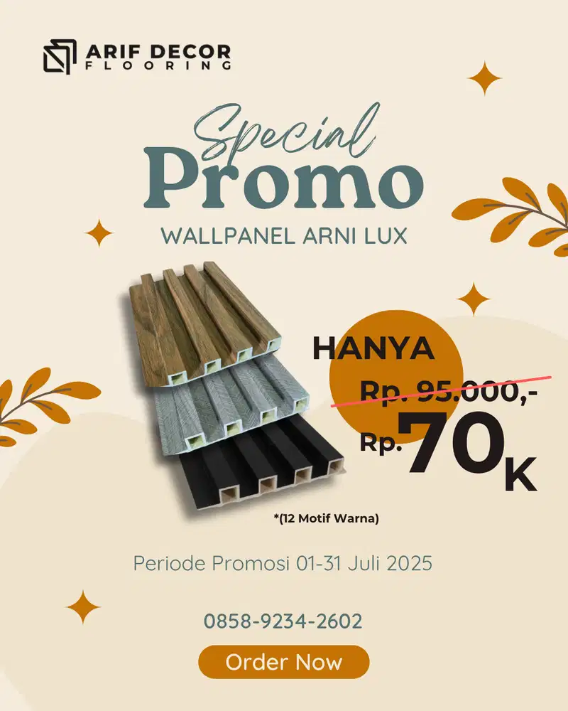 Harga PROMO WPC WALLPANEL Panjang 3m Dekorasi Dinding