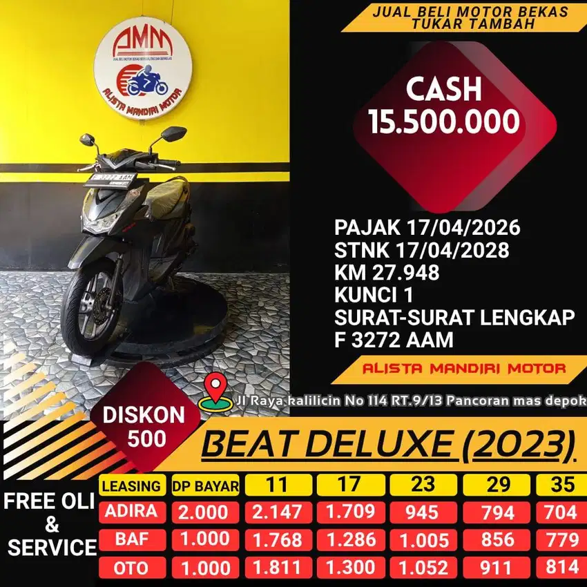 KREDIT DP 5OO BEAT DDELUXE TH 2023 PAJAK ON BAYAR VIA CC / PAYLATER