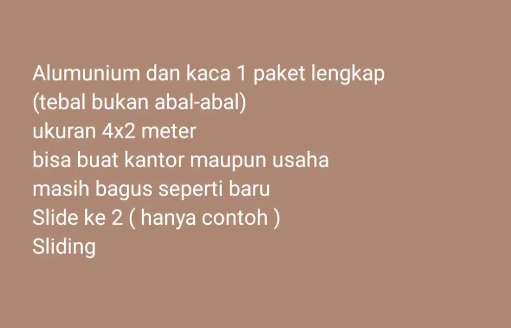 kantor bongkar pasang Alumunium dan kaca 1 paket tinggal pasang