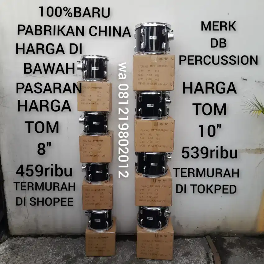 100%br TERMURAH 8 10 TOM DRUM CHINA DB PERCUSSION