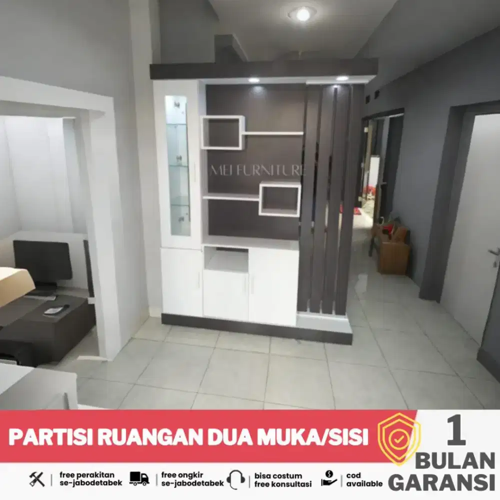 Lemari partisi/penyekat ruangan dua muka/sisi murah Bogor - Lemari tv