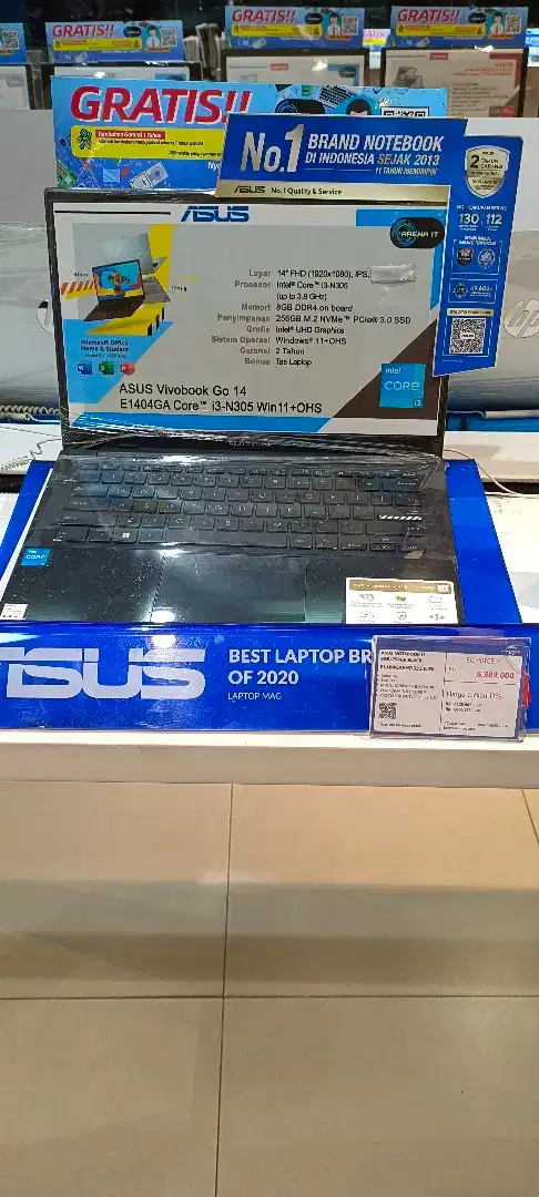 Laptop Asus Core I3 8/256GB Black (Kredit Tanpa DP)