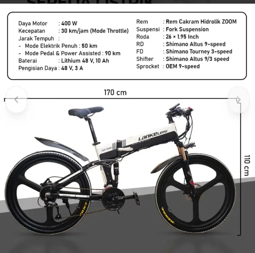 Sepeda Listrik Magnum/Lankeleisi XT750