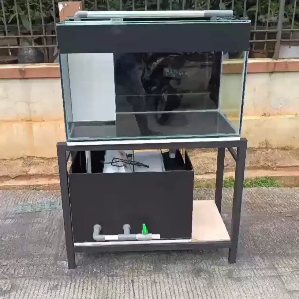 Aquarium Uk 80x40x50 full 8mm dgn sump filter (MINUS DASAR NYA RETAK)