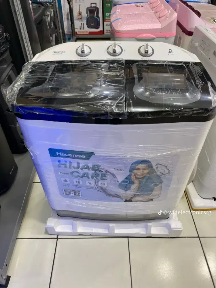Mesin cuci Hisense 8kg new Body lebih kokoh,mesin bandel siap cod