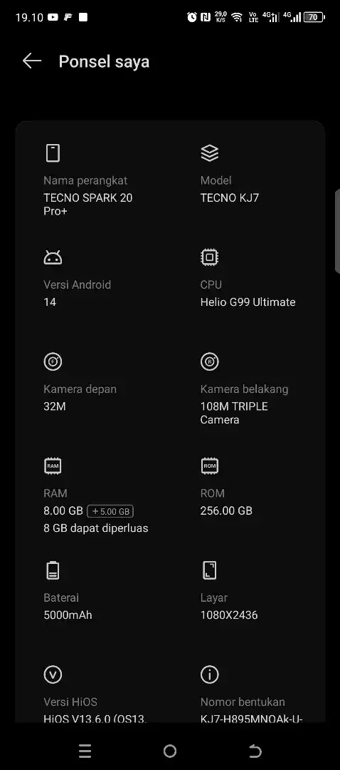 Butuh Dana!hp Tecno spark 20 pro+ jual murah aja