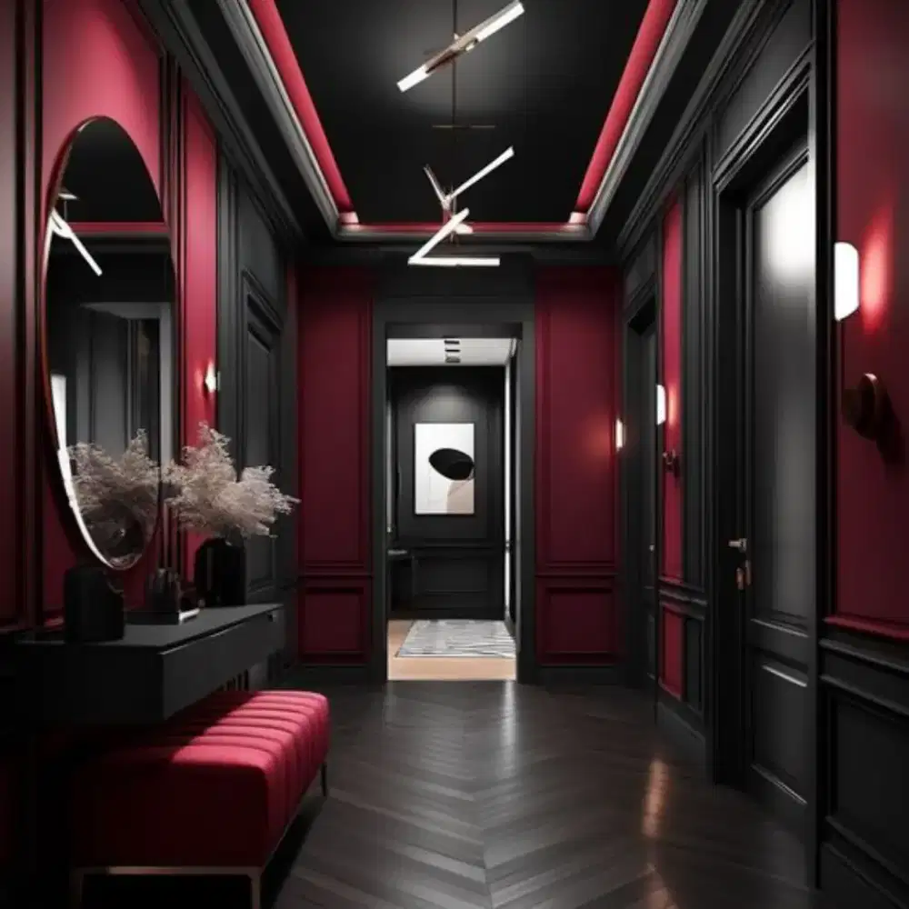 INTERIOR RUMAH WARNA MERAH
