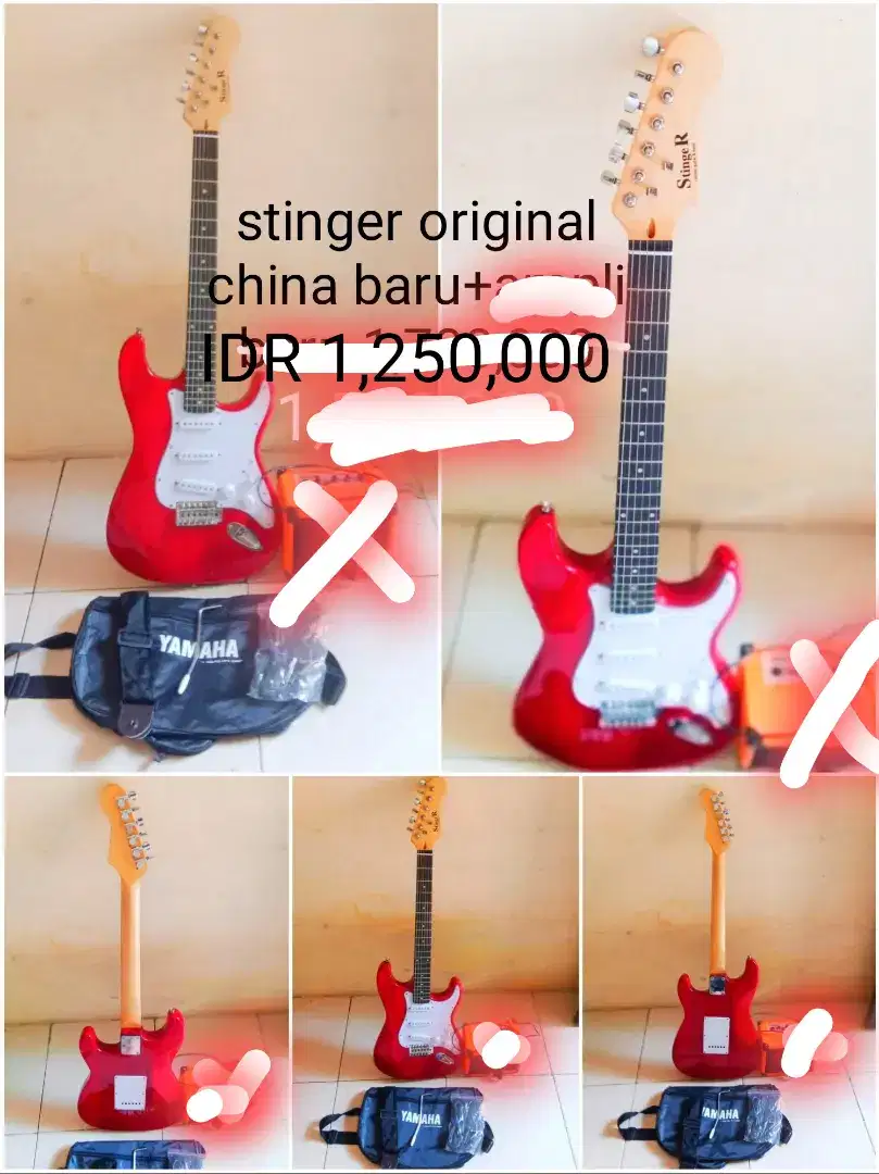 Gitar dan ampli listrik Stratocaster stinger original Indonesia