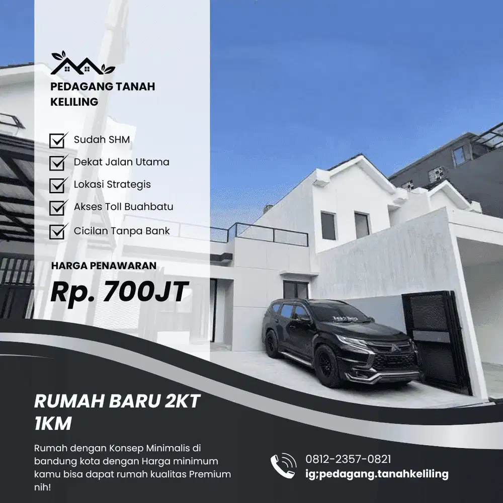 Rumah Baru Siap Huni Kota Bandung 2KT 1KM Bisa Cash Bertahap