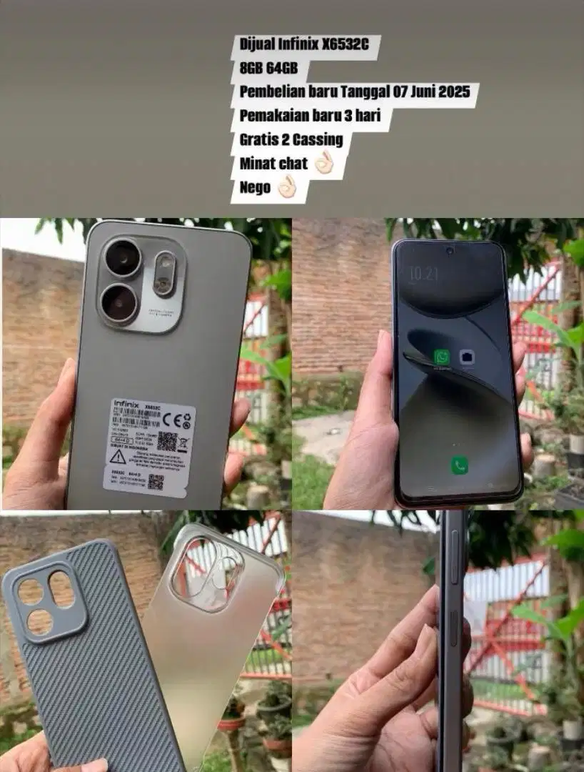Dijual hp infinix pemakaian hanya 3 hari