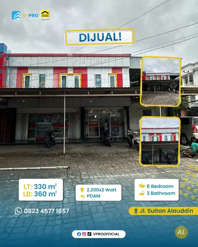 Dijual Ruko jl Sultan Alauddin