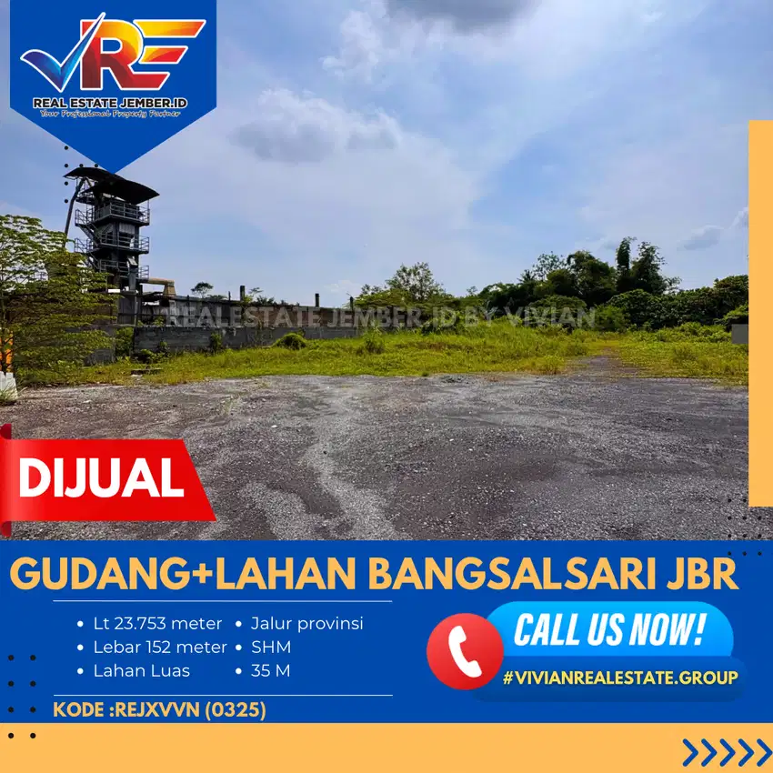 GUDANG DAN LAHAN LUAS DI 0 JALAN BANGSALSARI JEMBER
