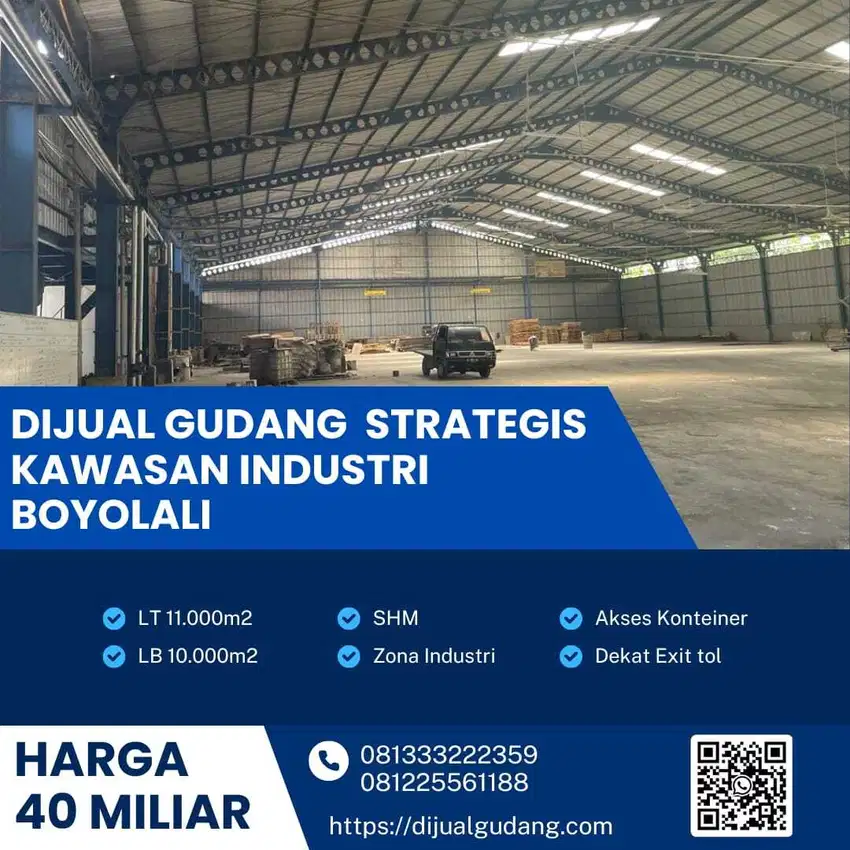 Dijual Gudang Strategis di Boyolali luas 1.1 Ha BU!
