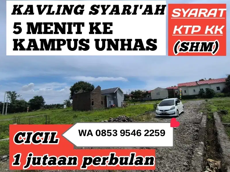 TANAH KAVLING PINGGIR JALAN DEKAT KAMPUS UNHAS TEKNIK  GOWA