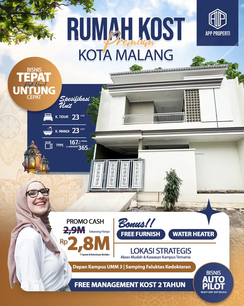 RUMAH KOS DEPAN KAMPUS UMM MALANG DAN DEKAT UB