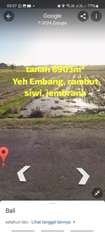 dijual tanah ocean view lokasi pantai rambut siwi