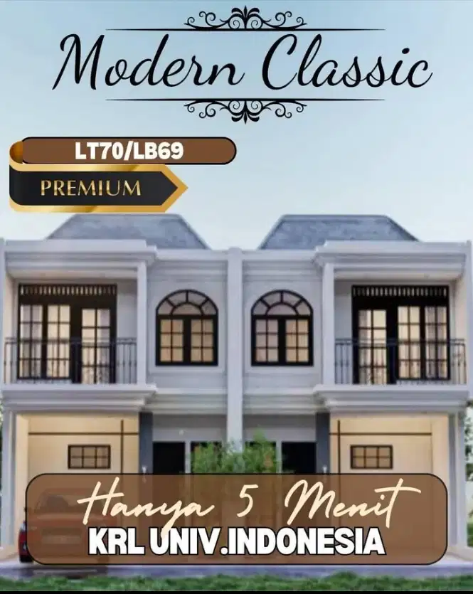 Desain rumah modern eropa ekslusif - 2 menit Mako Brimob Depok