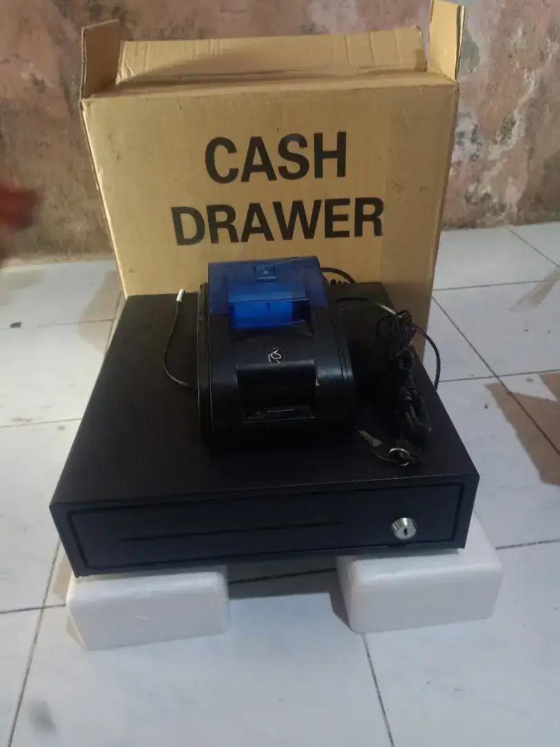 Cash drawer dan mini termal mesin kasir
