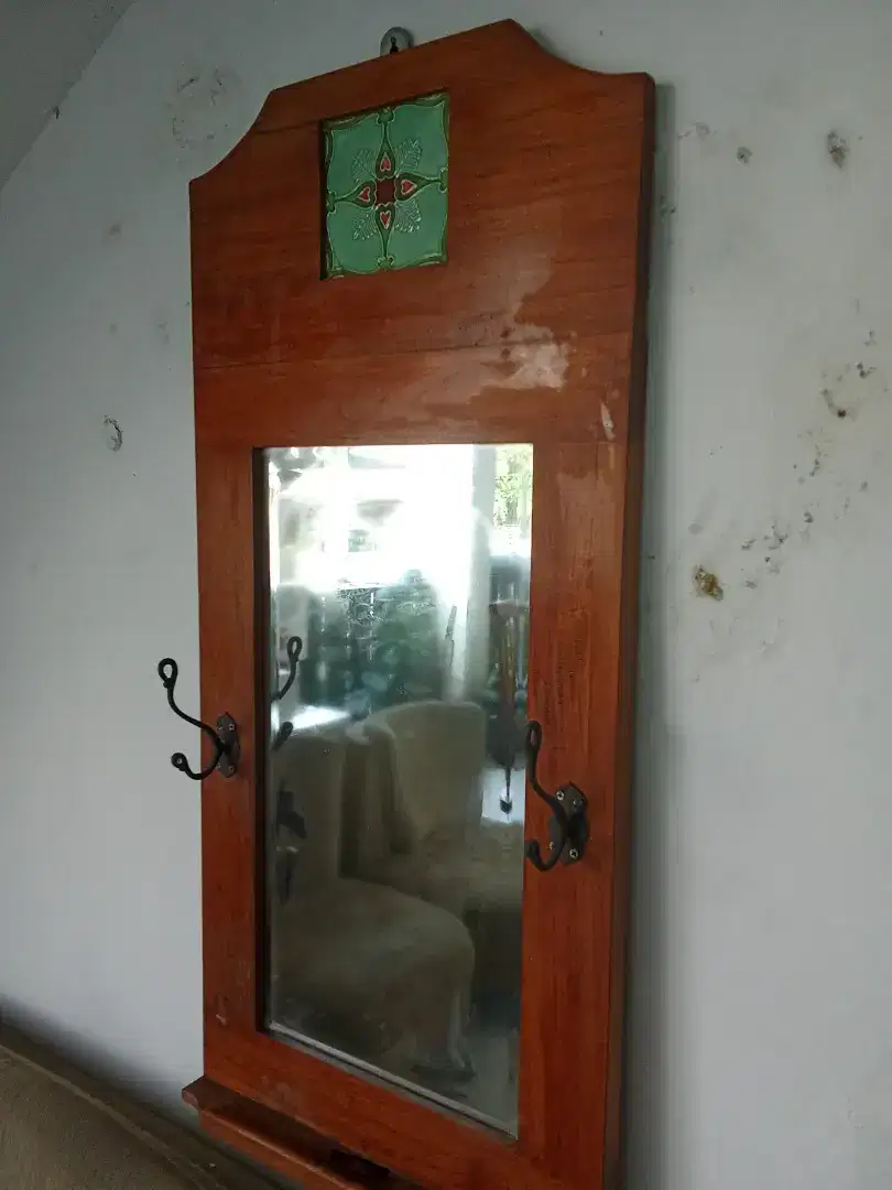 Cermin jati tinggi 1 meter lebar 60 cm
