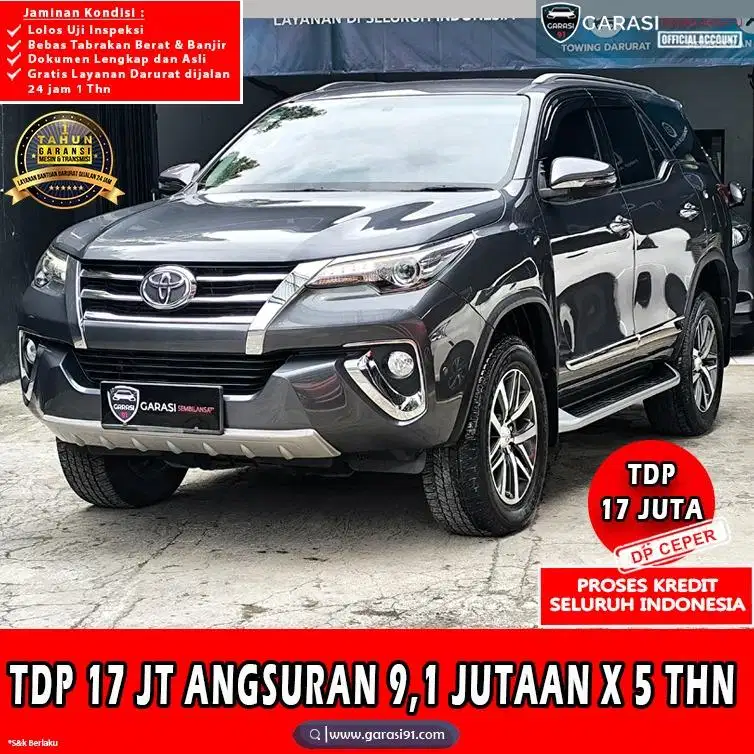 TDP 17 juta FORTUNER VRZ DOUBLE DISK AT 2017 SERVICE RECORD
