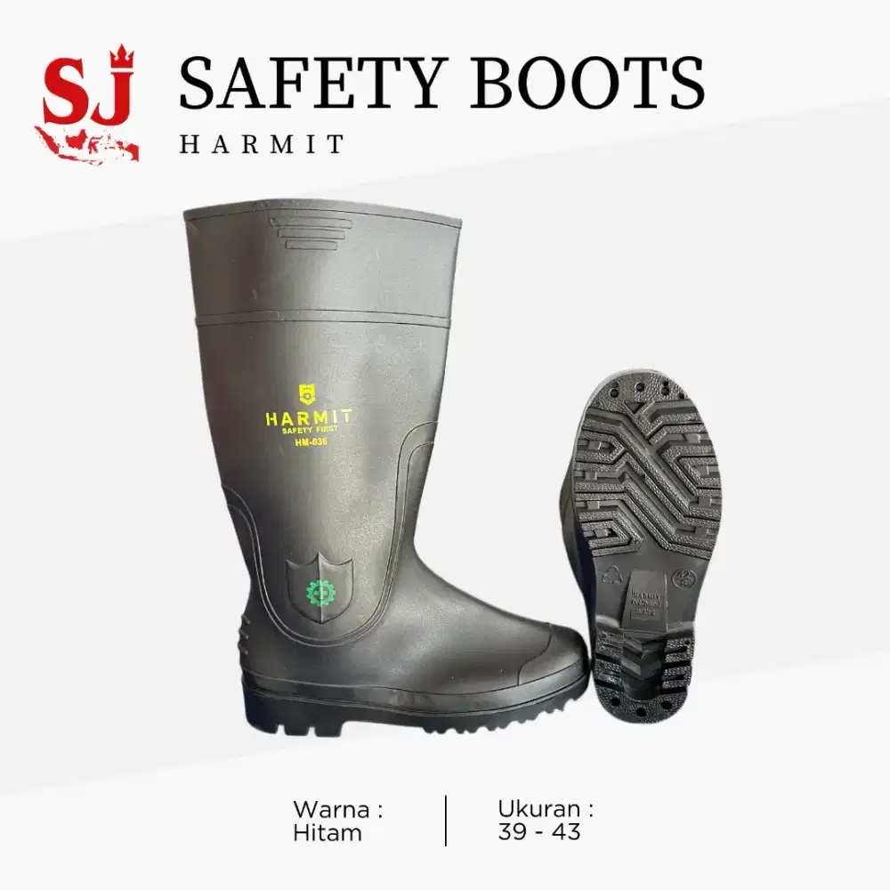 Boot Safety Black / Sepatu Proyek Hitam