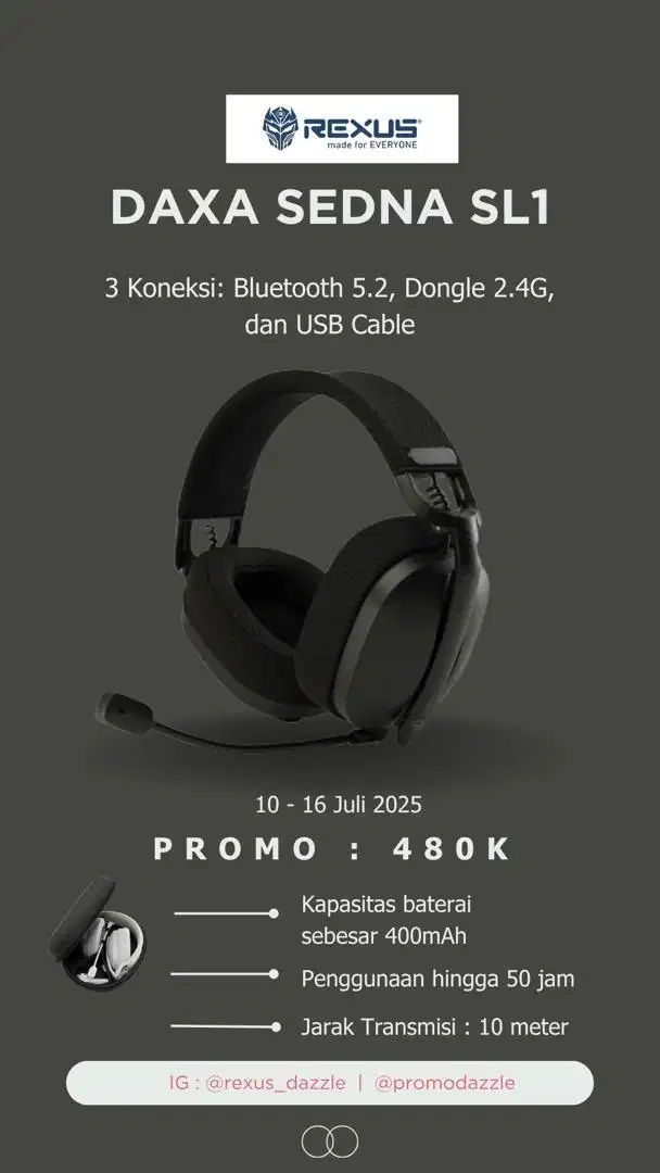 Headset wireless gaming Daxa Sedna SL1