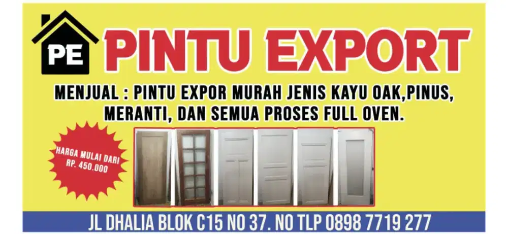 Pintu Rumah Export Kayu Full Oven PT Corinthian