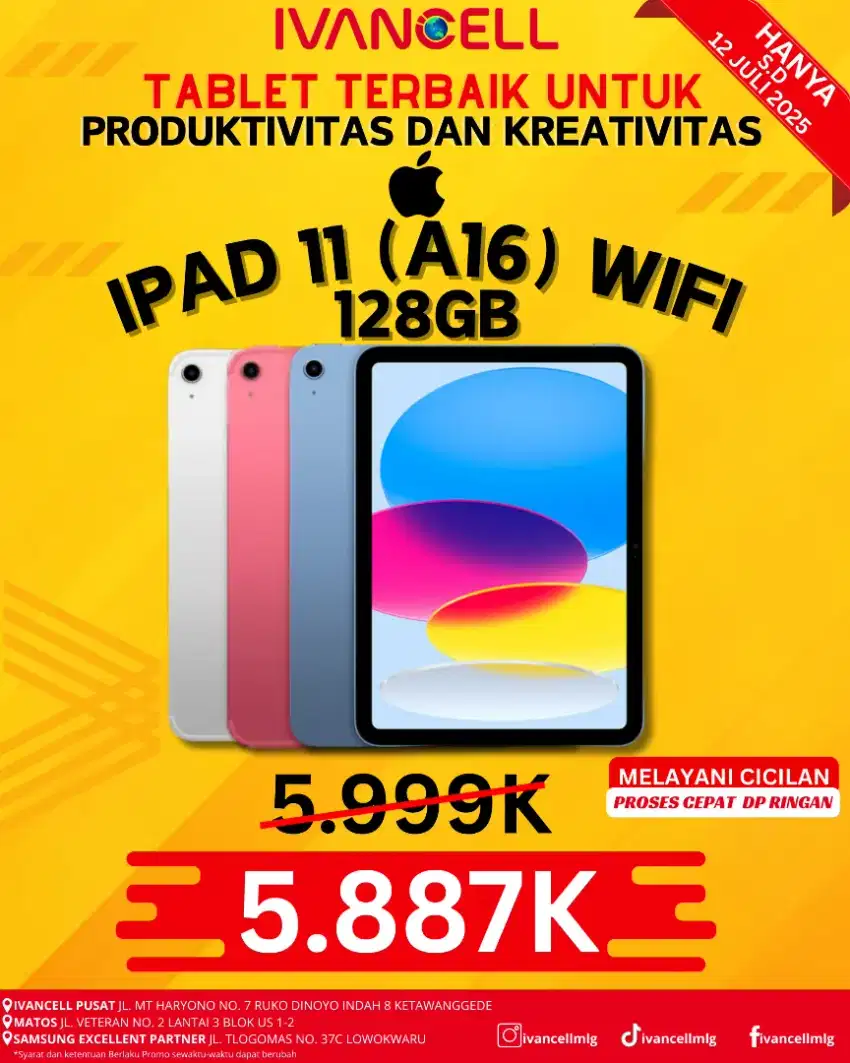 IPAD GEN 11 128gb wifi new murah
