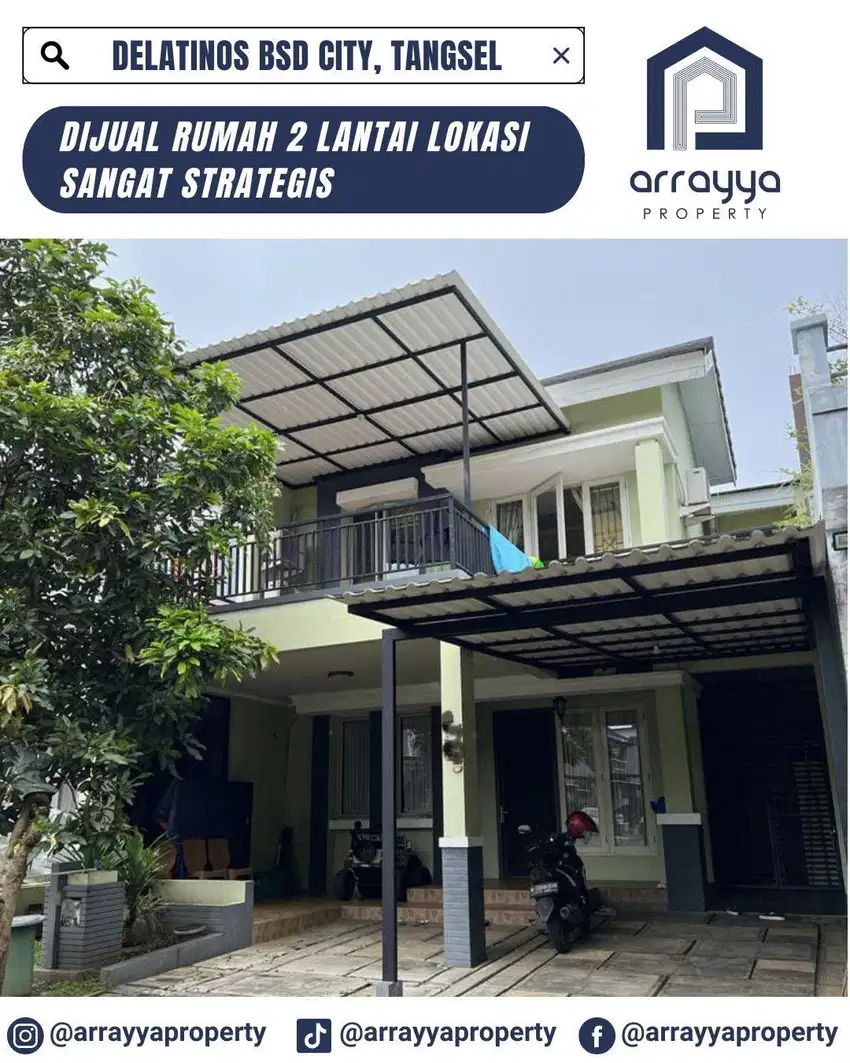 DIJUAL RUMAH  2 LANTAI CLUSTER DELATINOS BSD 'ENB233