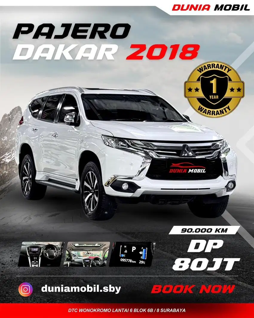 Pajero Dakar 2018 / 2017 Putih KM 90rb Tgn Pertama Nego Tukar Tambah