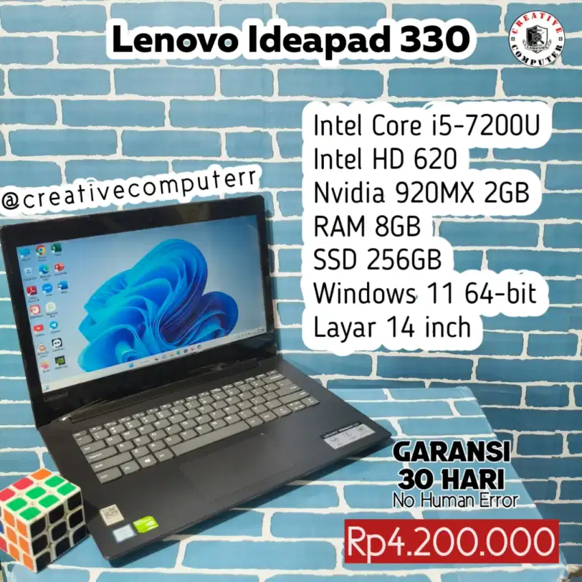 Lenovo 330, core i5, Nvidia, gaming, desain dan rendering