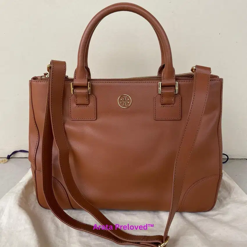 Tas Tory Burch Robinson Double Zip Tote Medium Original Like New