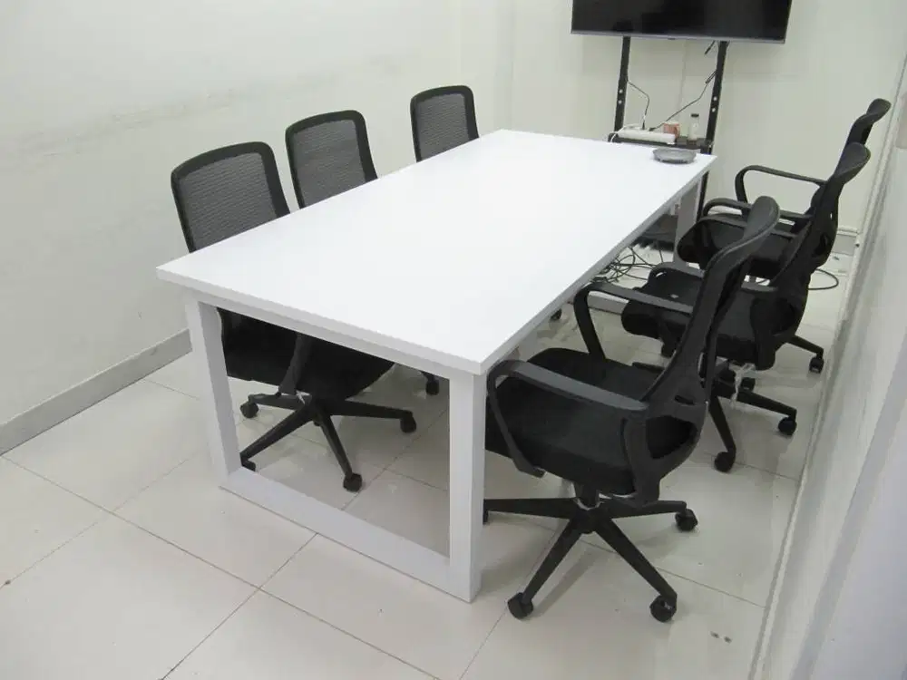 Meja Rapat Untuk 8 Orang Meja Rapat Kantor Simple Modern Kaki Meja Ram