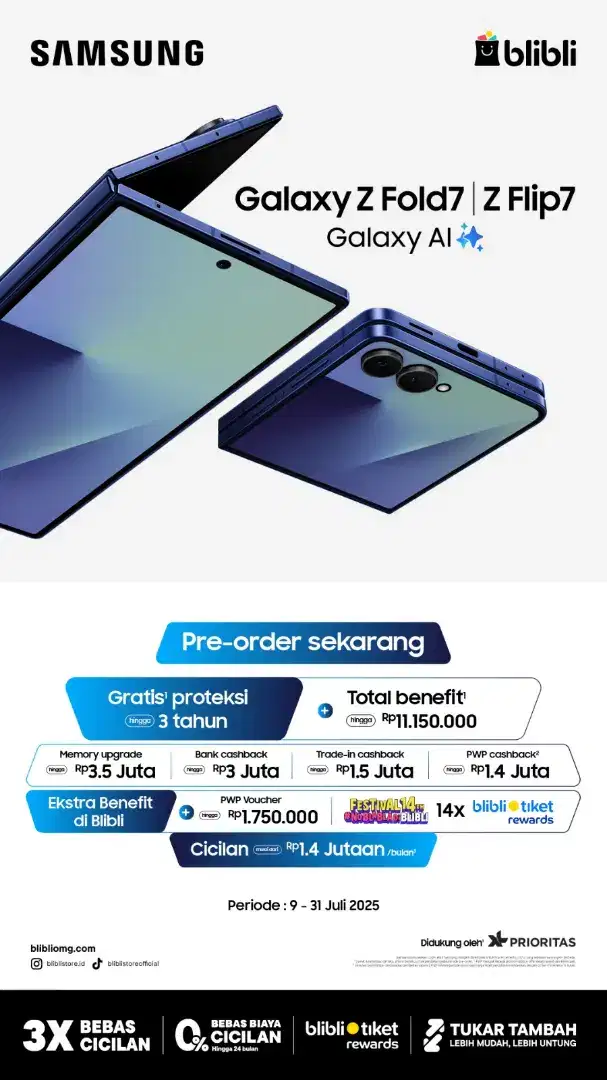 PRE ORDER SAMSUNG GALAXY Z FOLD 7 DAN FLIP 7