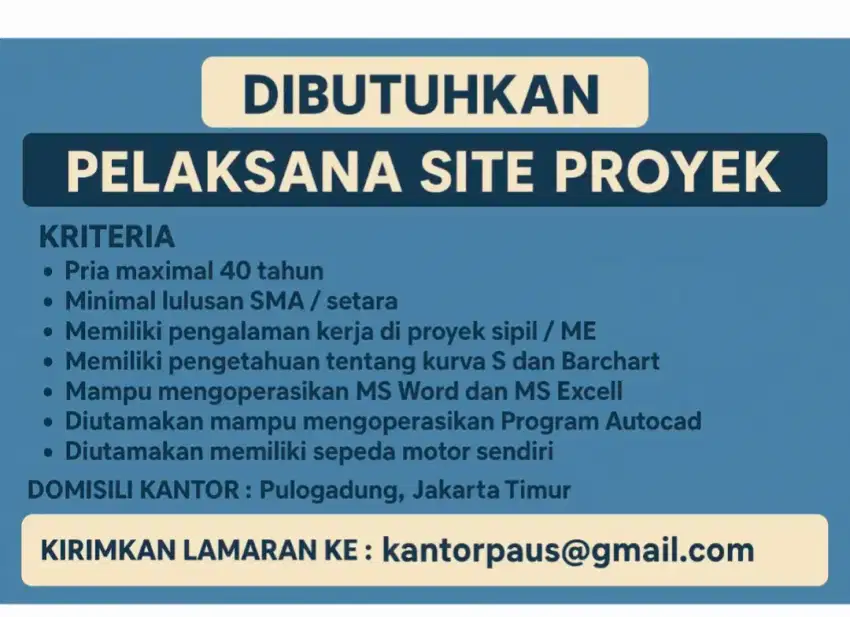 Lowongan Site Proyek