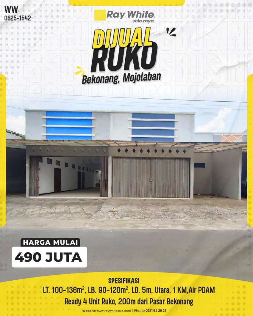 Dijual Ruko Harga Murah Siap Pakai Di Bekonang Mojolaban, Strategis