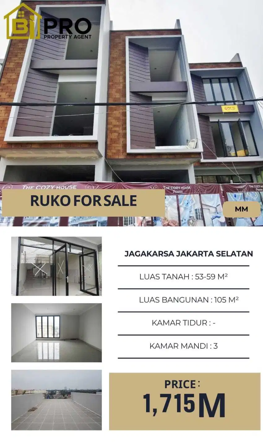 Jagakarsa, Jakarta Selatan, ruko baru, siap pakai, harga terbaik