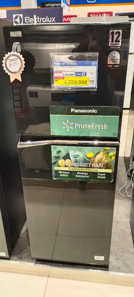 (Promo) Kulkas Panasonic 2 Pintu 210L Black (Kredit Tanpa DP)