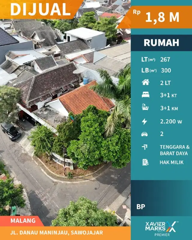 Rumah Siap Huni Di Jalan Danau Maninjau, Sawojajar Malang(OLX654)