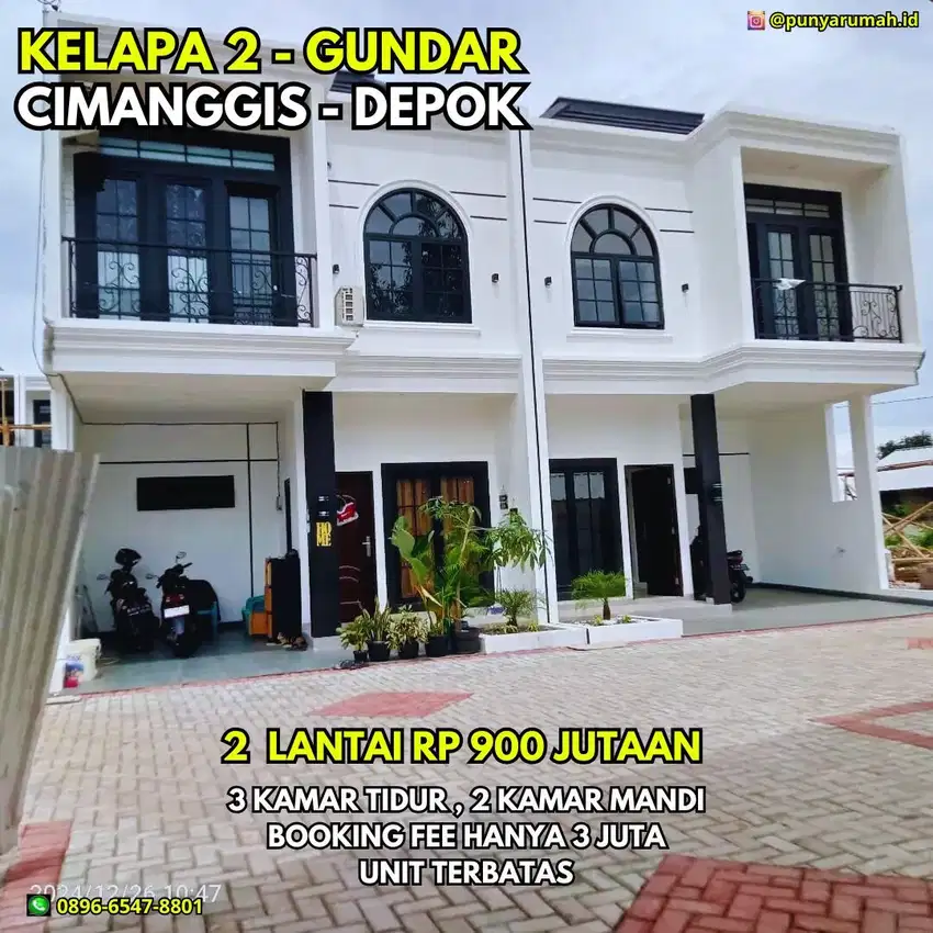 Rumah Dijual Di Kelapa Dua Dekat Gunadarma Cimanggis Depok Murah