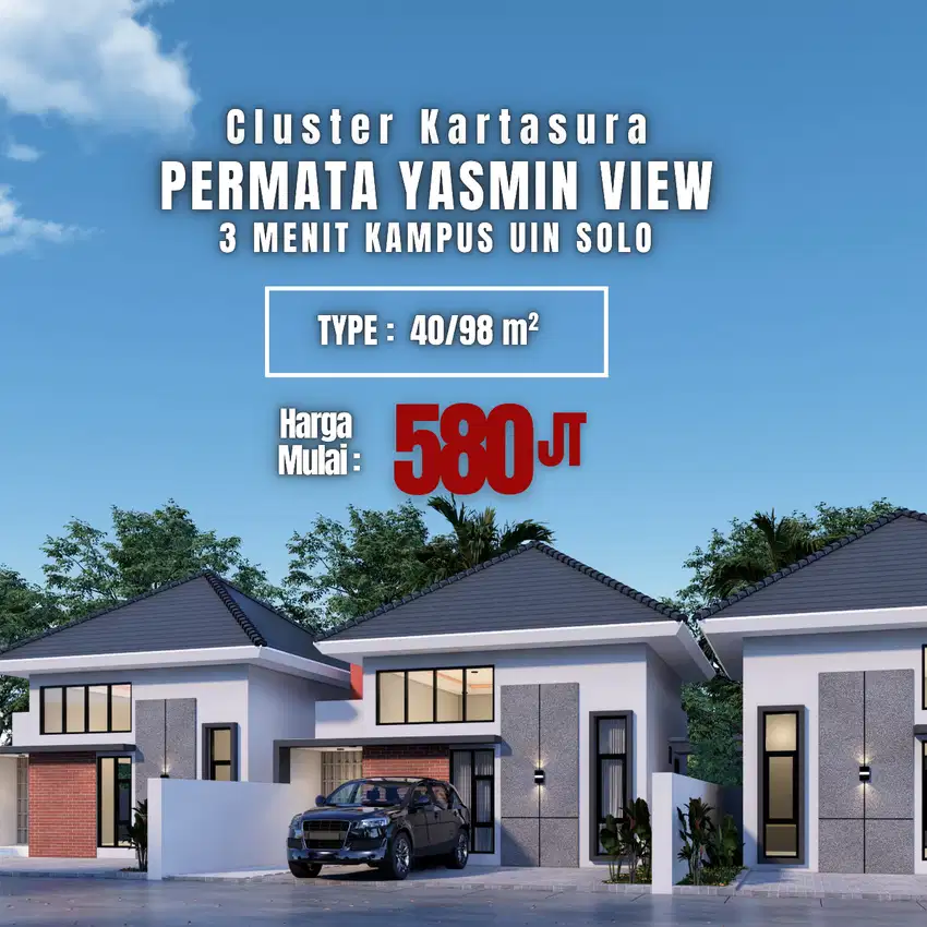 Dekat Pusat Kota Solo, Cluster Minimalis Modern, 40/98