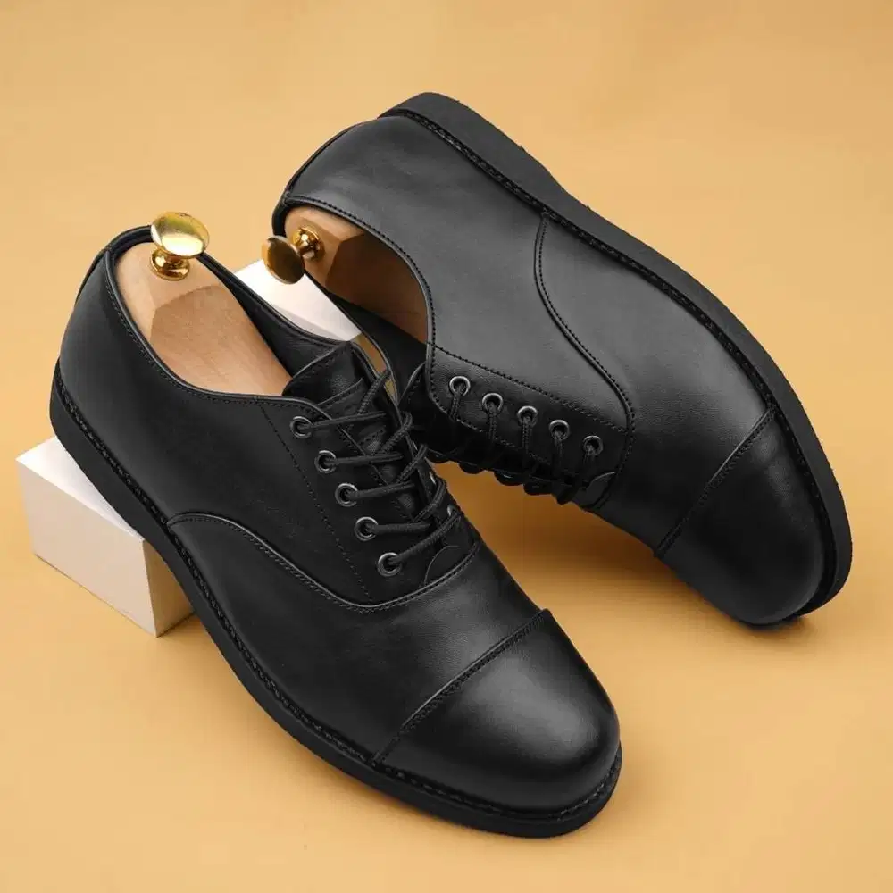 Sepatu pantofel oxford full black- sepatu kerja - sepatu formal casual