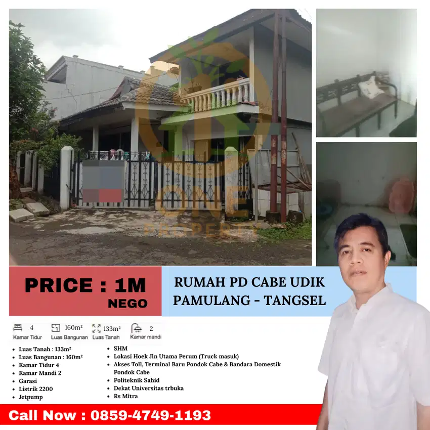 Rumah di Pondok Cabe Udik, Pamulang, Tangsel