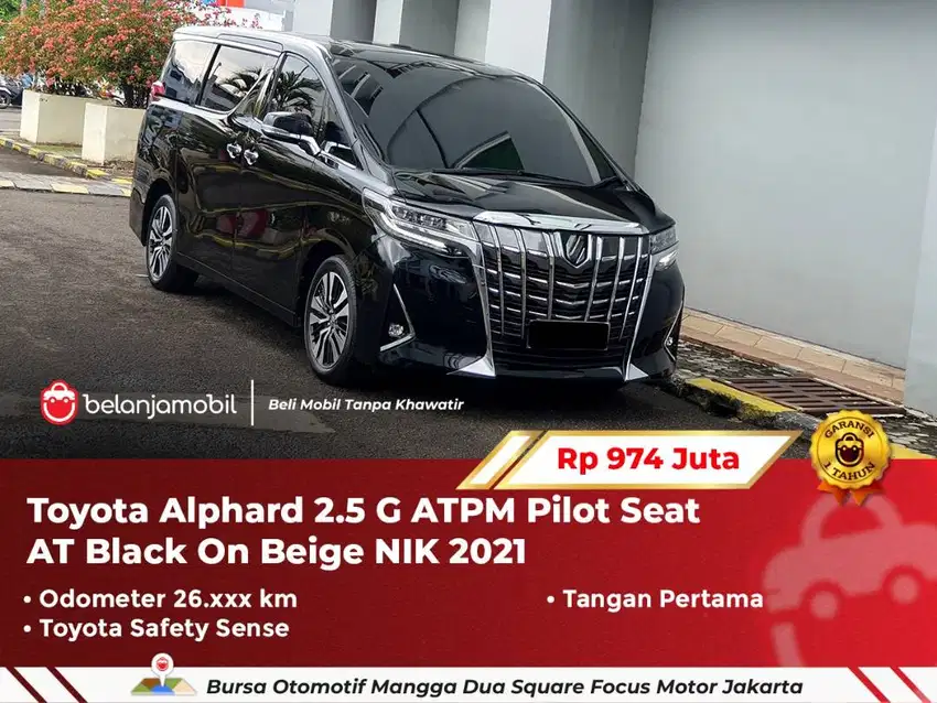 [ LOW KM ] Toyota Alphard 2.5 G ATPM AT Black On Beige 2021/2022