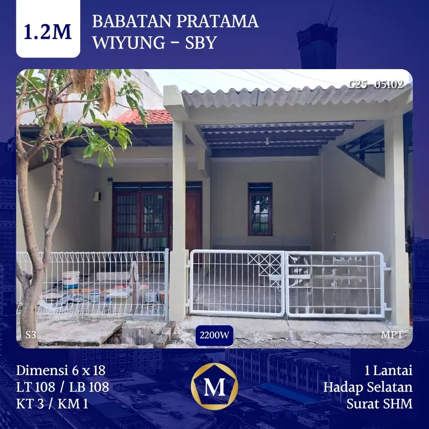 Rumah Babatan Pratama Wiyung Royal Residence Gunungsari Citraland Nego