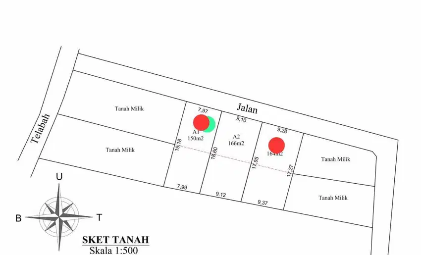 Jual Tanah LT 1,66are utk VILLA/Investasi di Gn Salak Kerobokan