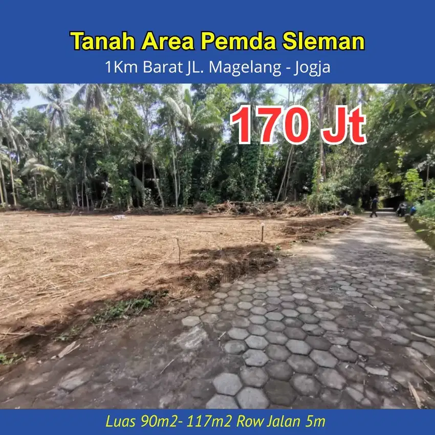 170 Juta Murah Tanah Area Pemda Sleman, 1KM JL. Magelang